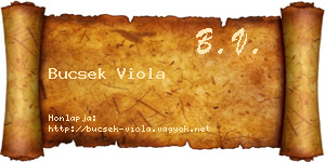 Bucsek Viola névjegykártya
